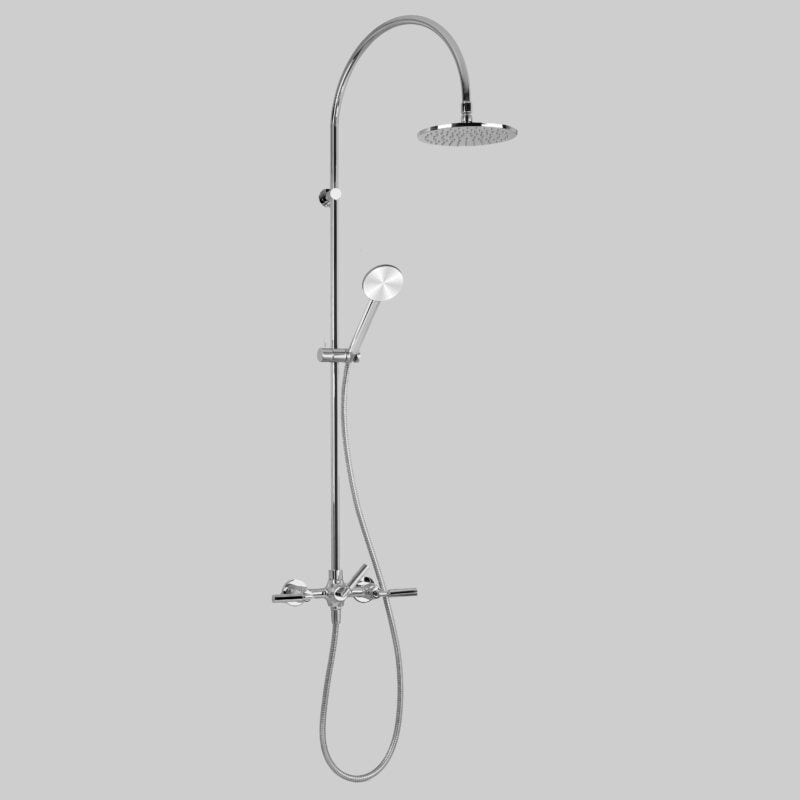 Astra Walker Icon + Lever Exposed Shower Set with Taps, Diverter & Circular Single Function Hand Shower