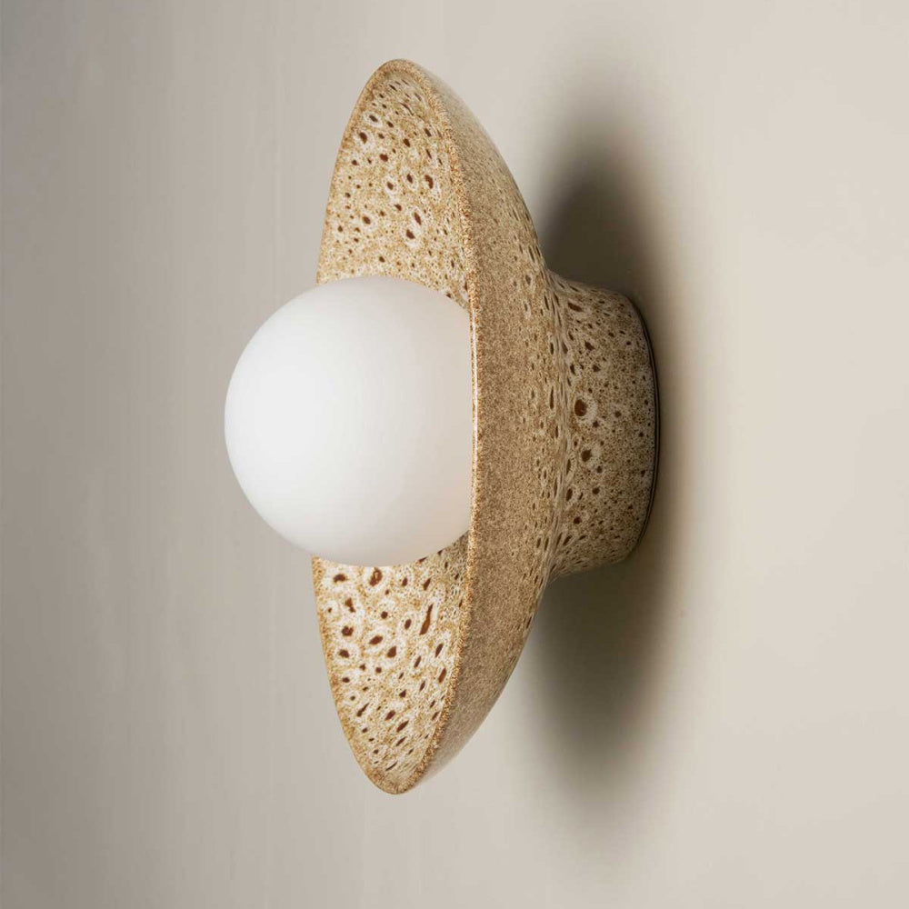 Robert Gordon Dish Wall Sconce Light | White Ochre