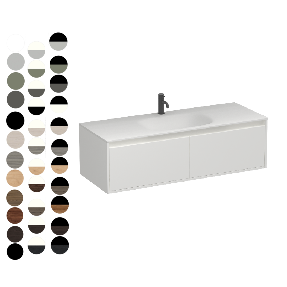 Prava Spio 1200 2 Drawer Vanity Centre Basin