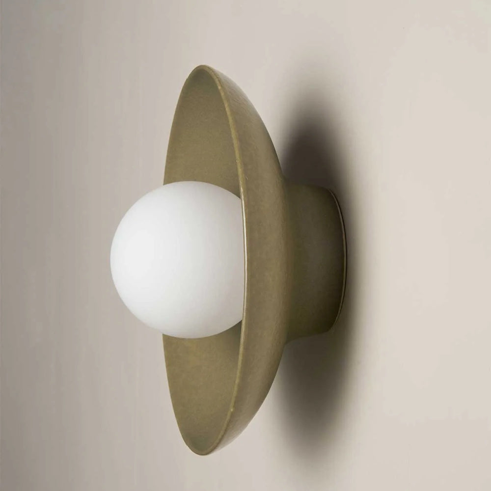 Robert Gordon Dish Wall Sconce Light | Olive