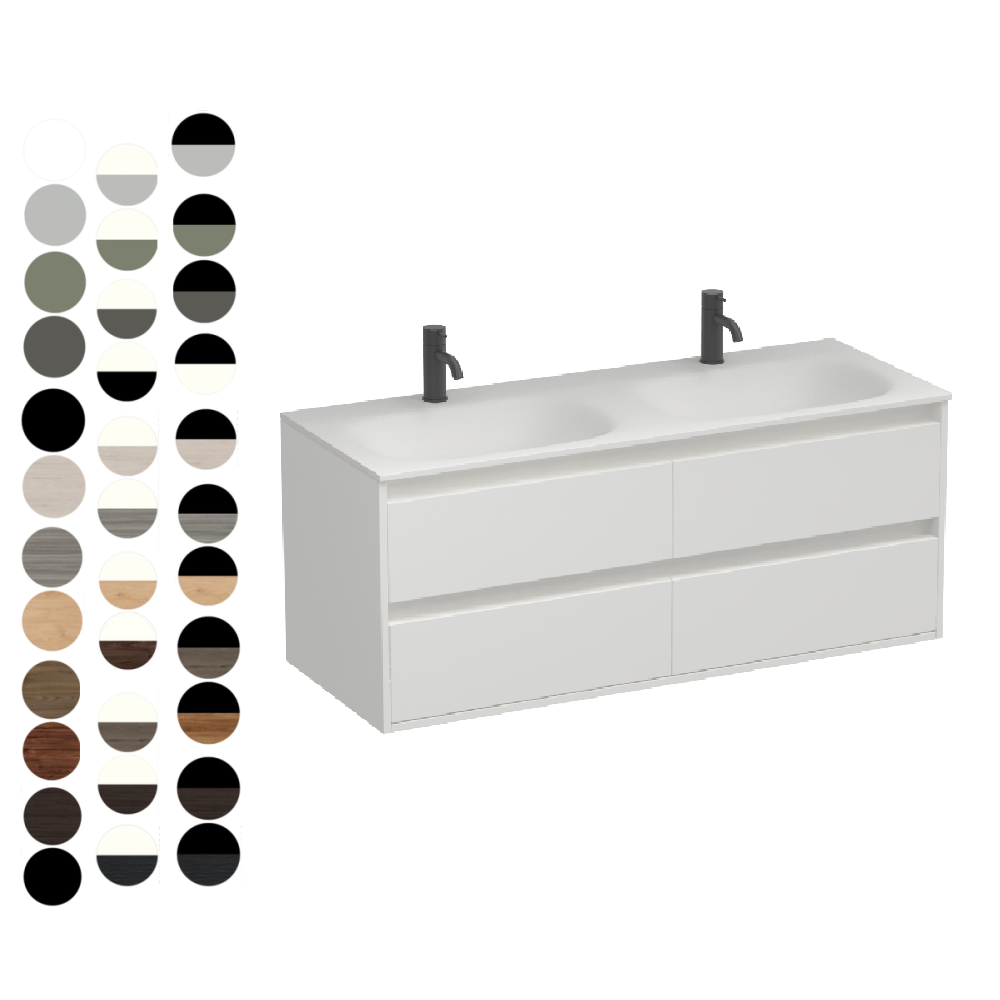 Prava Spio 1200 4 Drawer Vanity Double Basin