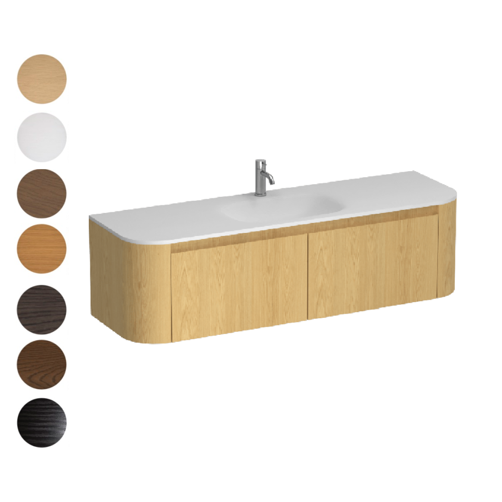 Stanza Curve Spio 1500 2 Drawer Vanity Centre Basin