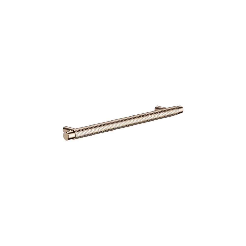 Meir Öppen Linear Knurled Round Pull Cabinet Handle 200mm | Champagne