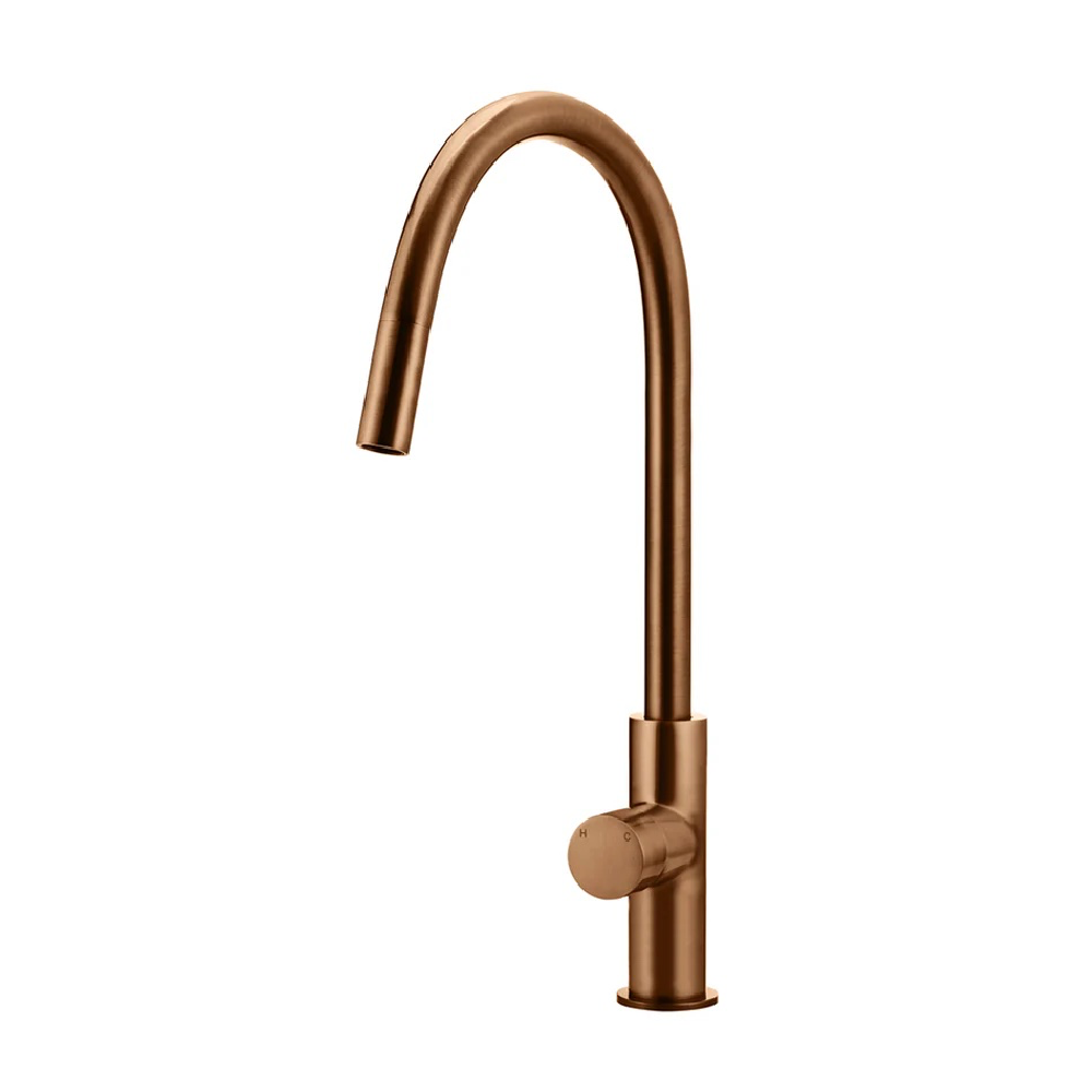 Meir Round Pinless Piccola Pull Out Kitchen Mixer Tap | Lustre Bronze