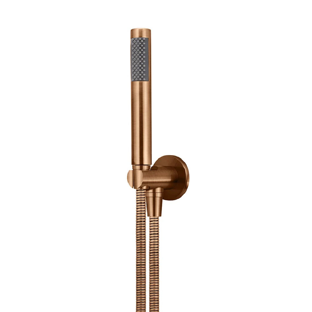 Meir Round Single Function Hand Shower on Fixed Bracket | Lustre Bronze