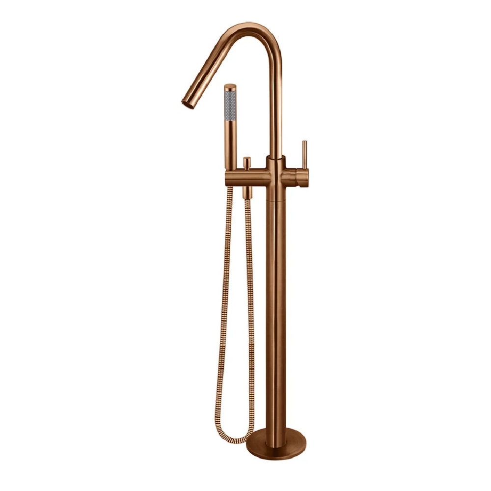 Meir Round Freestanding Bath Spout & Hand Shower | Lustre Bronze