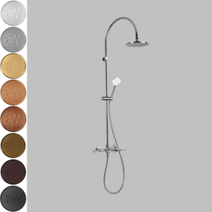 Astra Walker Knurled Icon + Lever Exposed Shower Set with Taps, Diverter & Circular Single Function Hand Shower