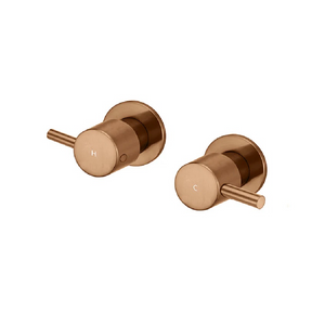 Meir Round Quarter-Turn Wall Taps | Lustre Bronze