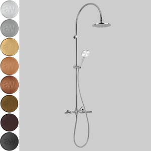 Astra Walker Icon + Lever Exposed Shower Set with Taps, Diverter & Circular Single Function Hand Shower