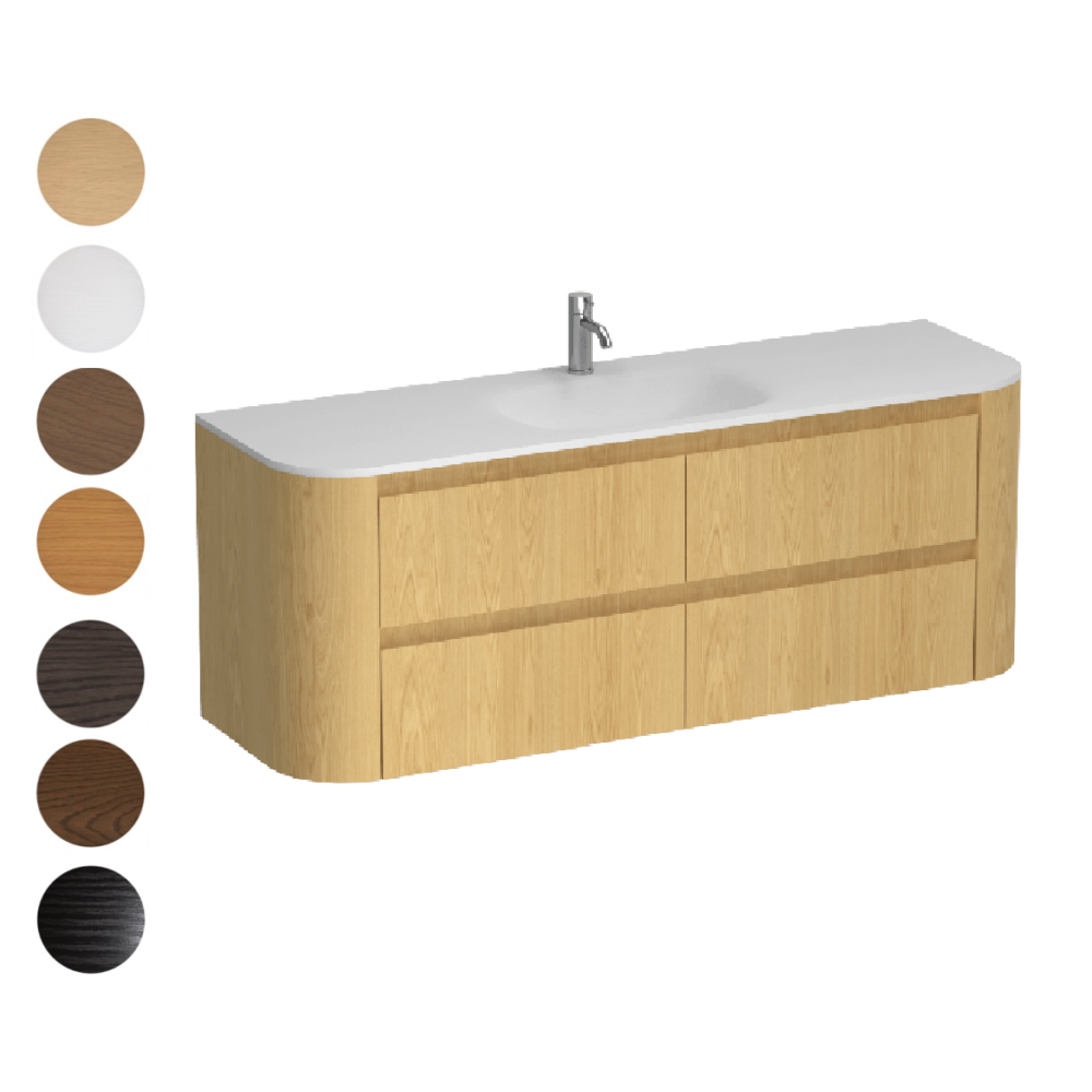 Stanza Curve Spio 1500 4 Drawer Vanity Centre Basin