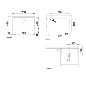 Blanco Silgranit Subline 700-U Single Sink | Volcano Grey