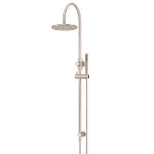 Meir Round Gooseneck Shower Set with 200mm Rose & Single Function Hand Shower | Champagne