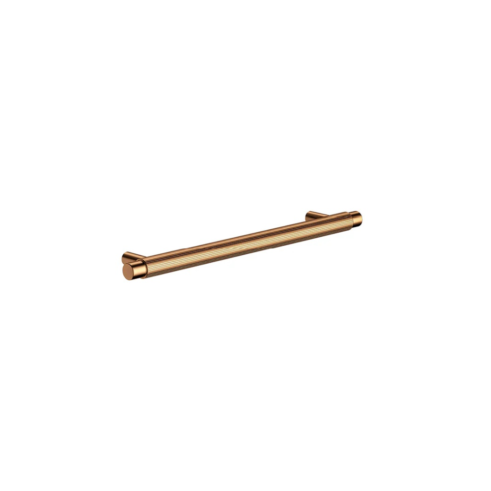 Meir Öppen Linear Knurled Round Pull Cabinet Handle 200mm | Lustre Bronze