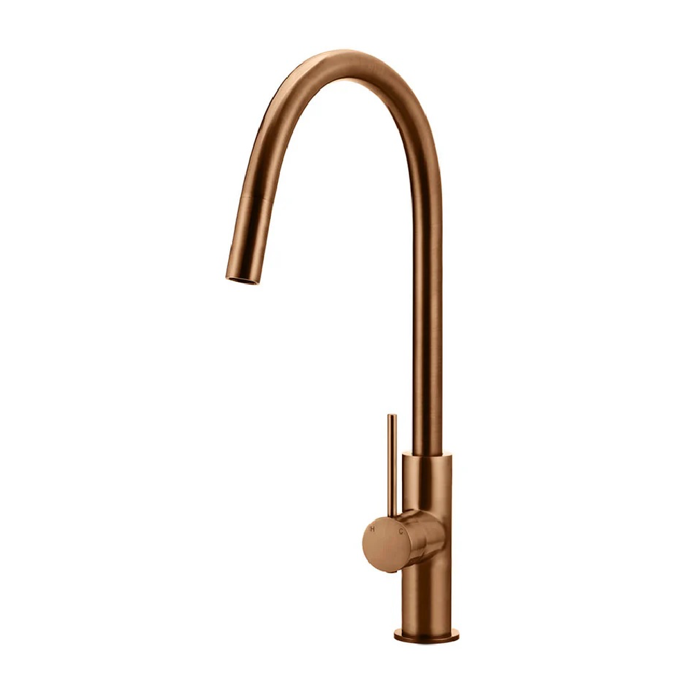 Meir Round Piccola Pull Out Kitchen Mixer | Lustre Bronze