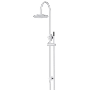 Meir Round Gooseneck Shower Set with 200mm Rose & Single Function Hand Shower | Chrome