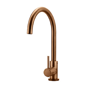 Meir Round Gooseneck Kitchen Mixer | Lustre Bronze