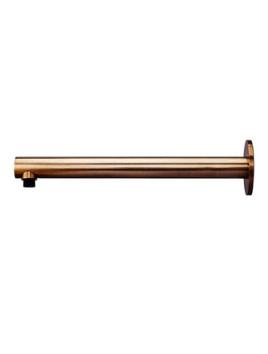 Meir Round Wall Shower Straight Arm 400mm | Lustre Bronze