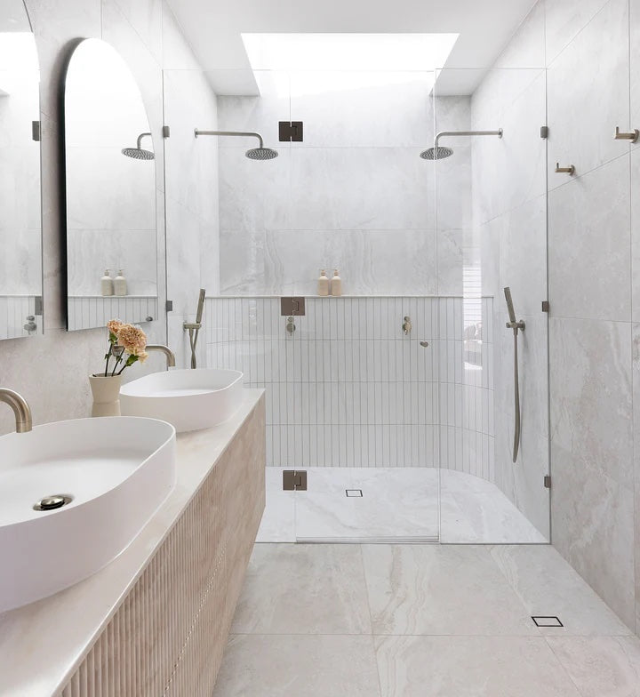 Meir Shower Waste With Tile Insert | Champagne