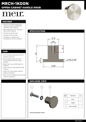 Meir Öppen Knob Cabinet Handle | Lustre Bronze