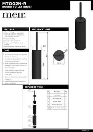 Meir Round Toilet Brush & Holder | Shadow