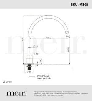 Meir Spouts Meir Round High-Rise Swivel Hob Spout | Matte Black