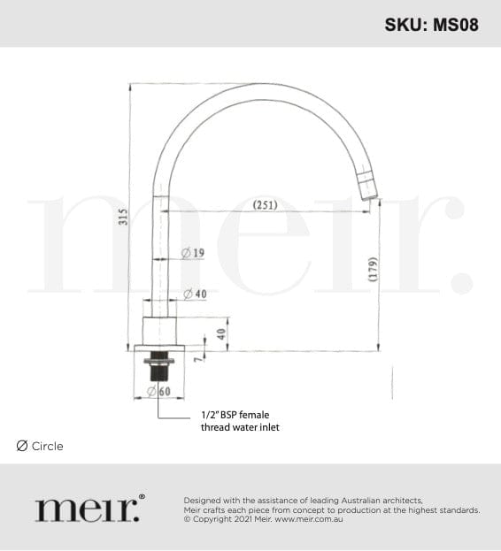 Meir Spouts Meir Round High-Rise Swivel Hob Spout | Matte Black