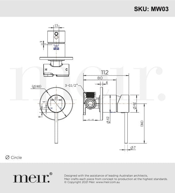 Meir Wall Mixers Meir Round Wall Mixer | Brushed Nickel