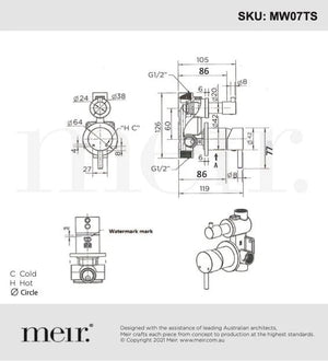 Meir Round Diverter Mixer | Lustre Bronze