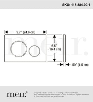 Meir Flush Plate Meir Sigma 21 Dual Flush Plate | Brushed Nickel