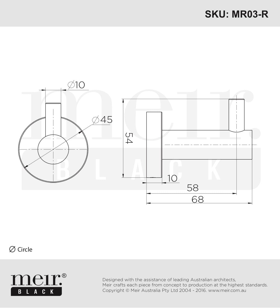 Meir Robe Hook Meir Round Robe Hook | Brushed Nickel