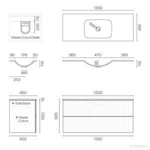 Lima Spio 1200 2 Drawer Vanity