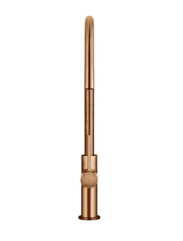 Meir Round Piccola Pull Out Kitchen Mixer | Lustre Bronze