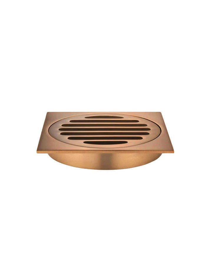 Meir Square Floor Grate Shower Drain | Lustre Bronze