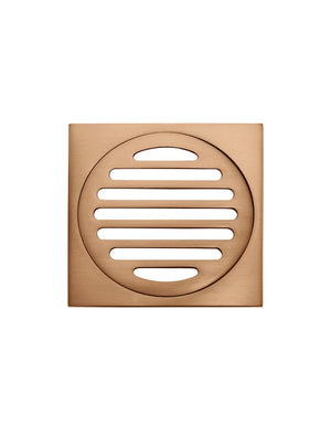 Meir Square Floor Grate Shower Drain | Lustre Bronze