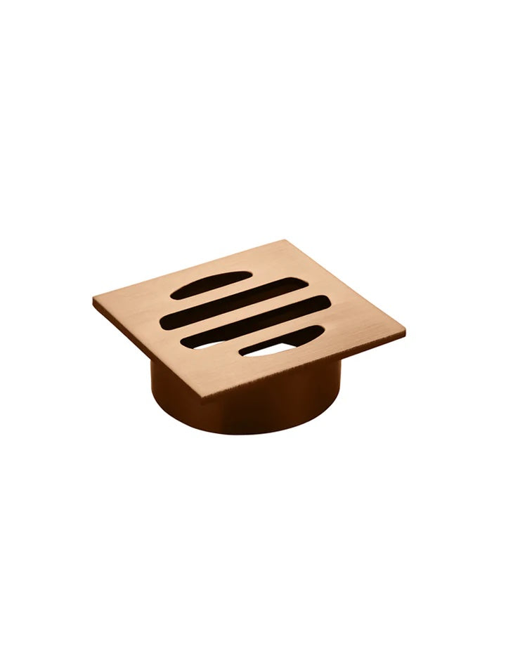 Meir Square Floor Grate Shower Drain | Lustre Bronze