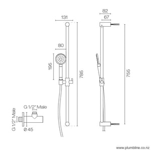 Oli 316 Round Slide Shower