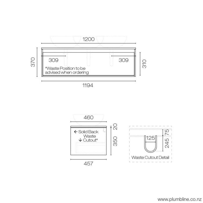 Prava Opaco 1200 1 Drawer Vanity