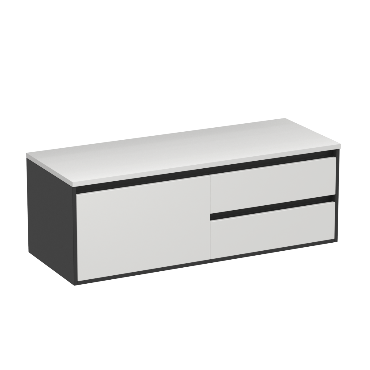 Prava Opaco 1200 3 Drawer Left Vanity