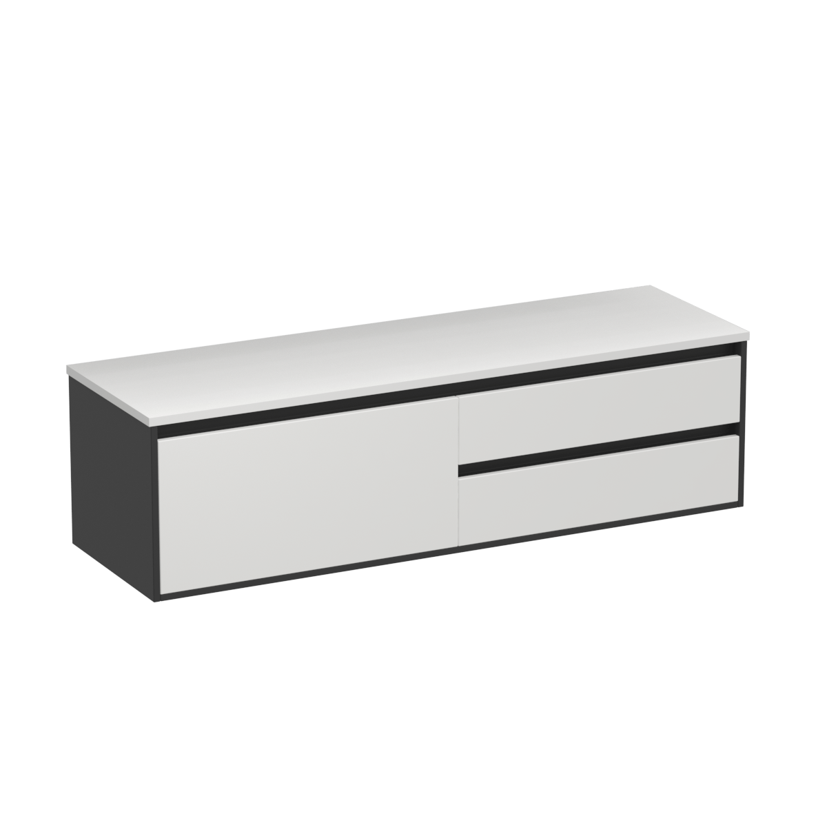 Prava Opaco 1500 3 Drawer Left Vanity