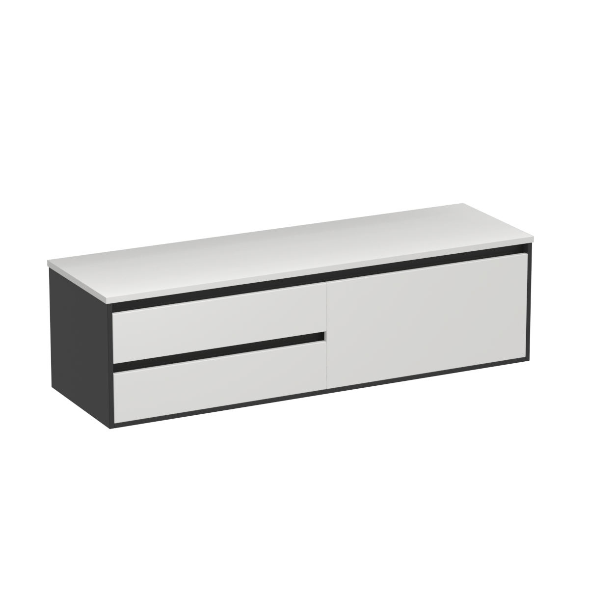 Prava Opaco 1500 3 Drawer Right Vanity