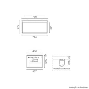 Prava Opaco 750 1 Drawer Vanity