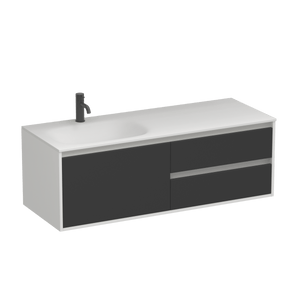 Prava Spio 1500 3 Drawer Left Vanity