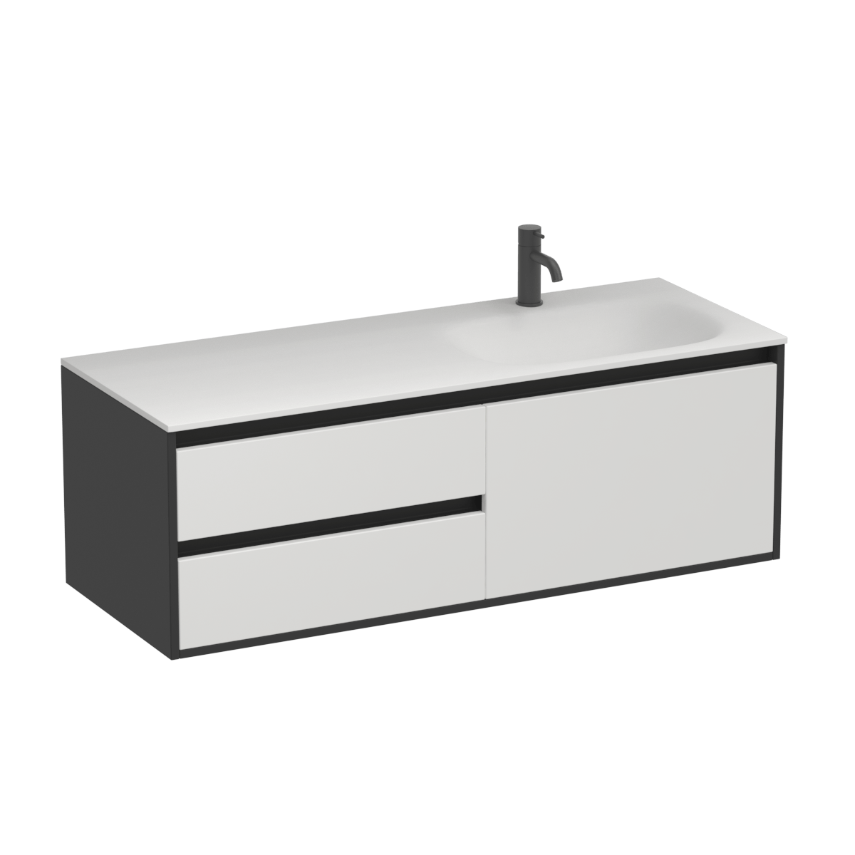 Prava Spio 1200 3 Drawer Right Vanity