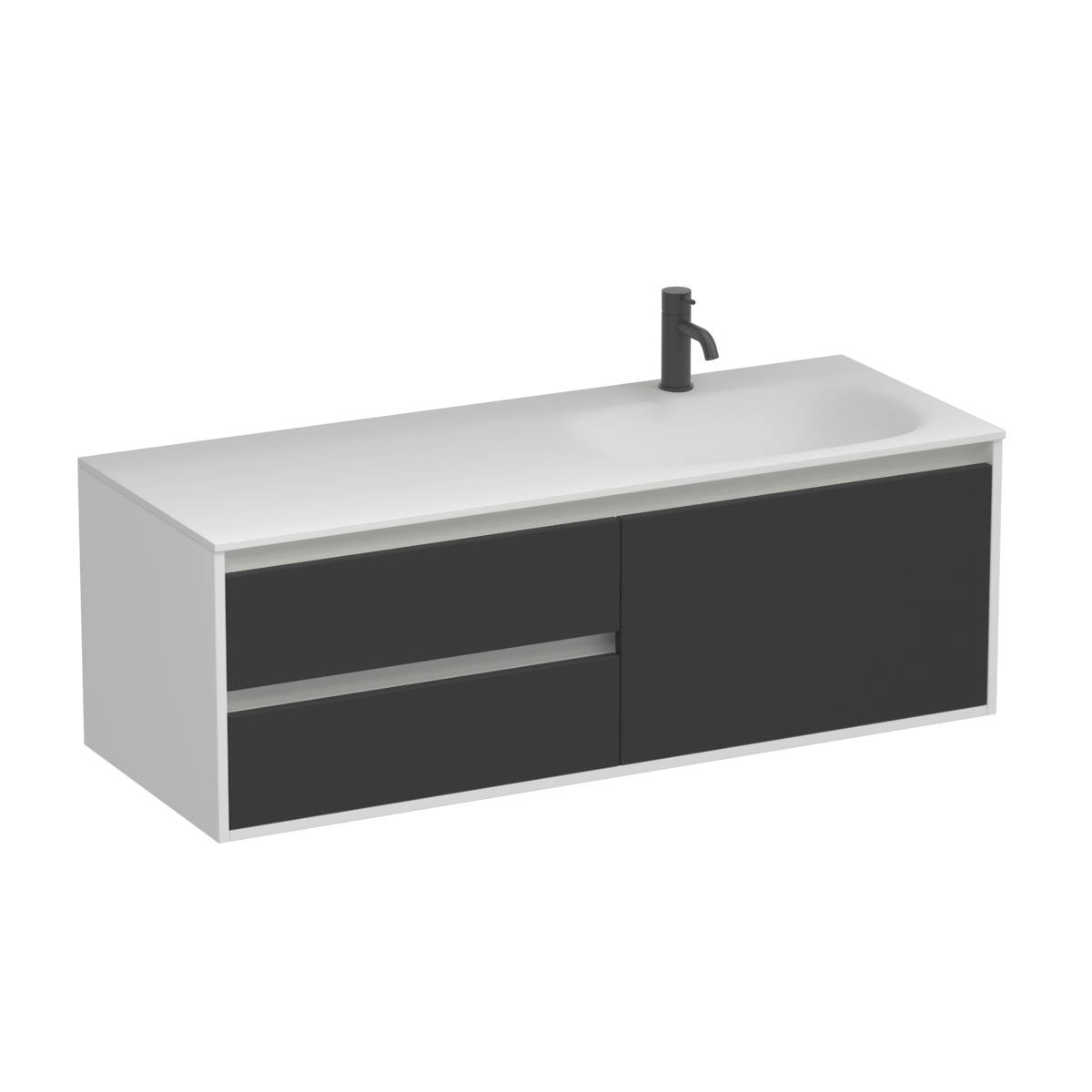 Prava Spio 1500 3 Drawer Right Vanity