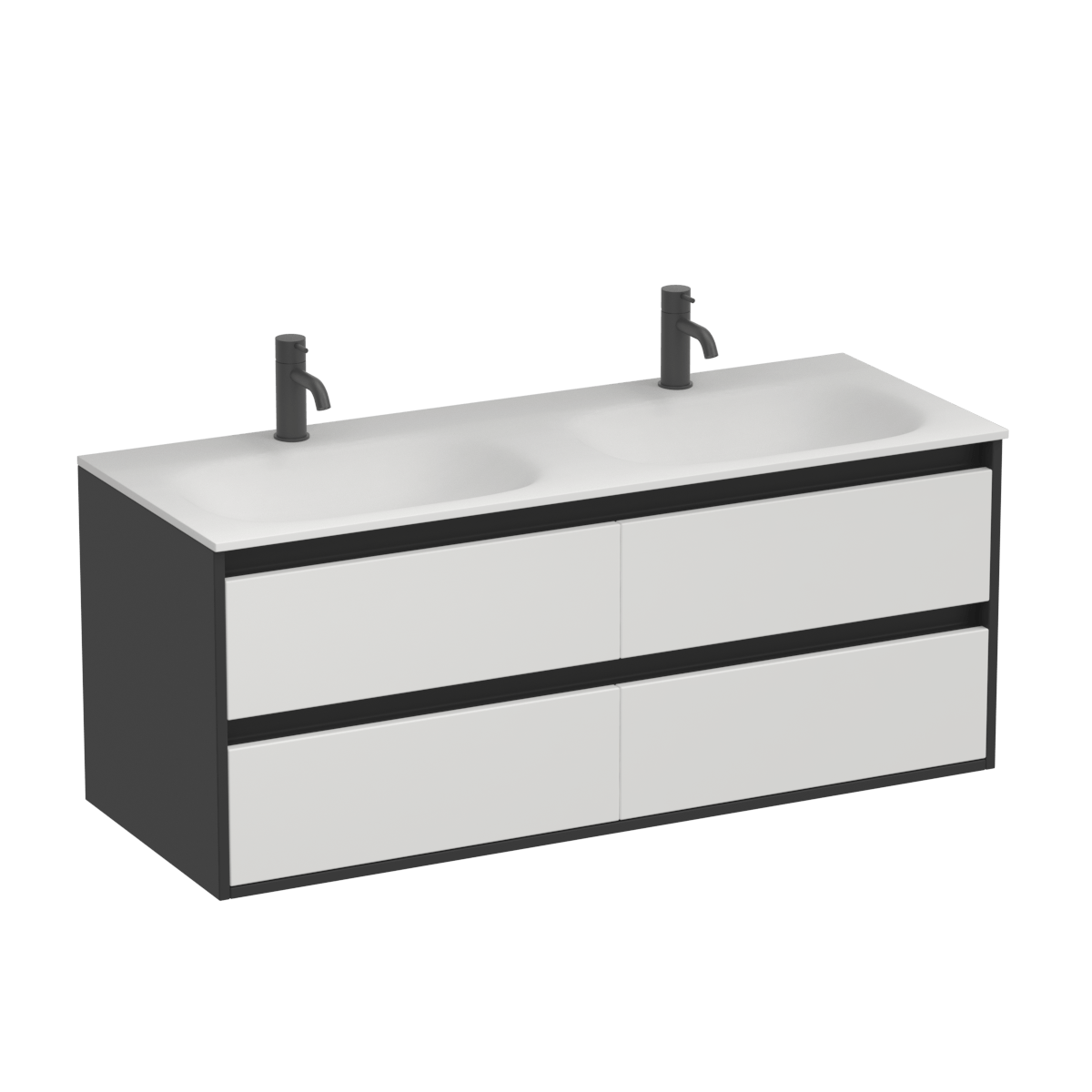 Prava Spio 1200 4 Drawer Vanity Double Basin