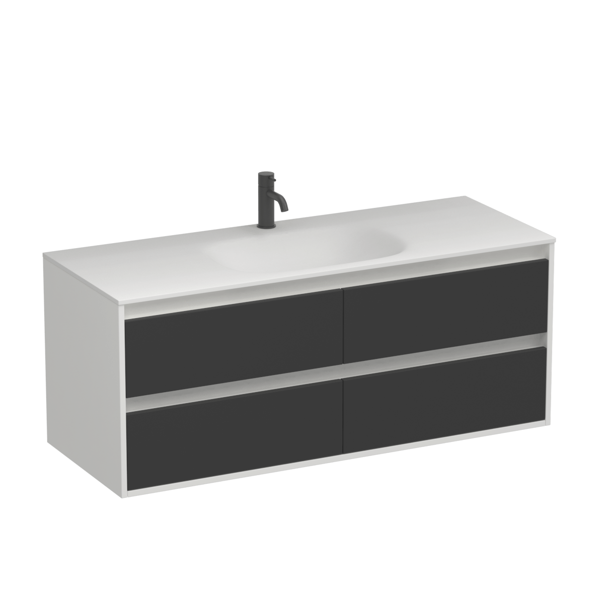 Prava Spio 1200 4 Drawer Vanity Centre Basin