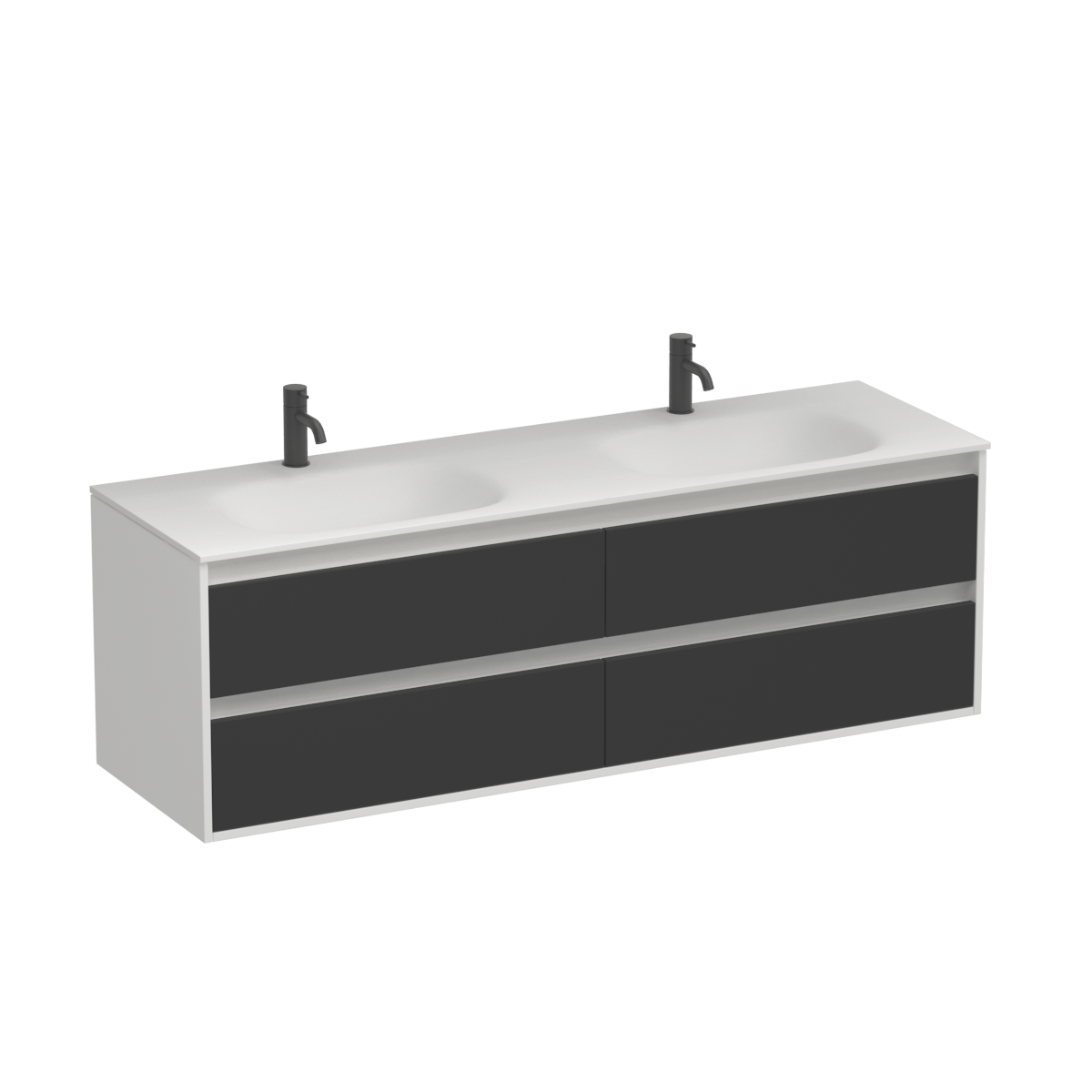 Prava Spio 1500 Double 4 Drawer Vanity