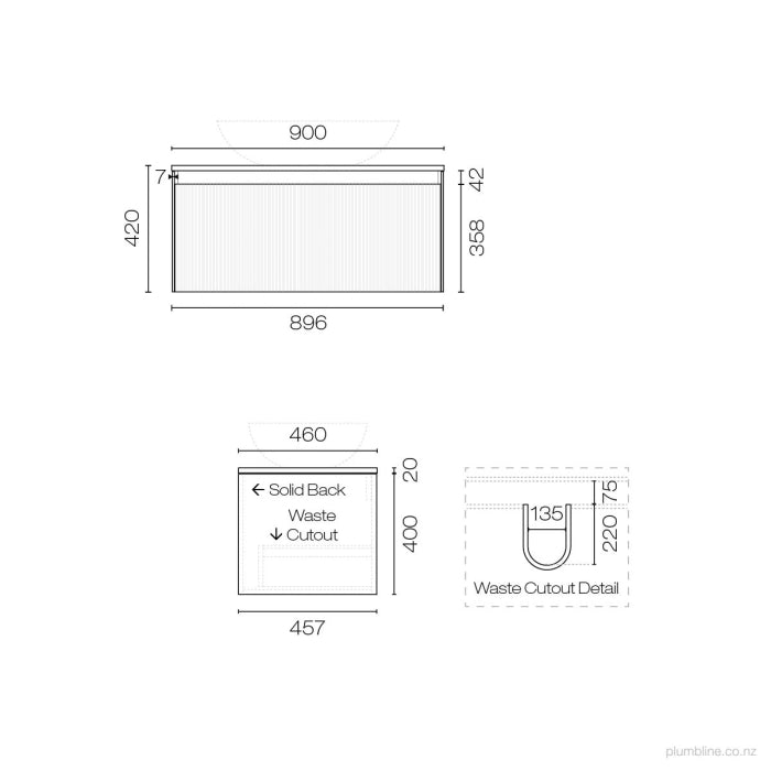 Strata Opaco 900 1 Drawer Vanity