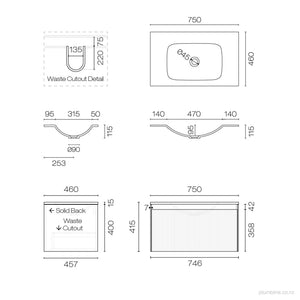 Strata Spio 750 1 Drawer Vanity