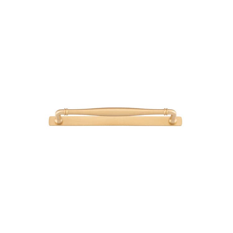 Iver Handles Iver Sarlat Cabinet Pull with Backplate | Brushed Brass | 256mm
